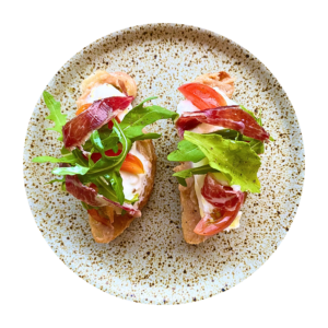 Iberico Ham Pate with Burrata and Rucola on Toast| Sabor Bar & Restaurant