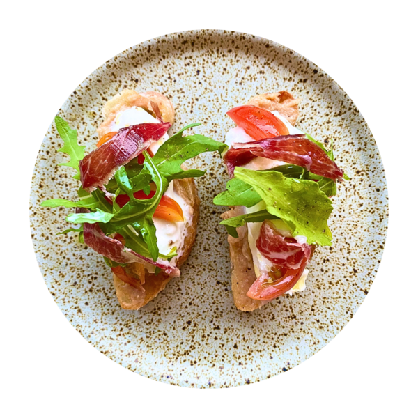 Iberico Ham Pate with Burrata and Rucola on Toast| Sabor Bar & Restaurant