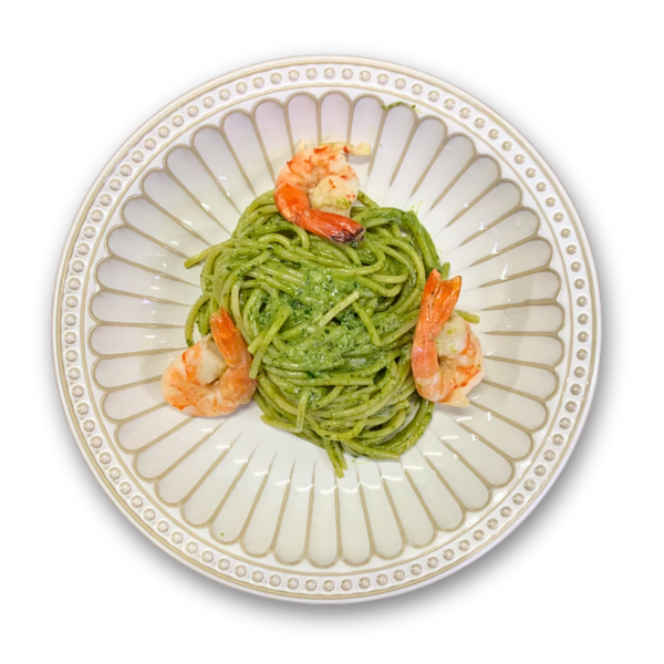 Spaghetti with Spicy Prawns and Pesto | Pasta | Sabor Bar & Restaurant